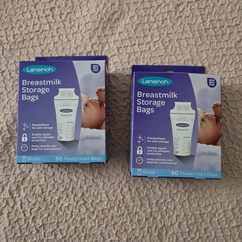 NWT Set Of 2 Pack 100 Breastmilk Storage Bags